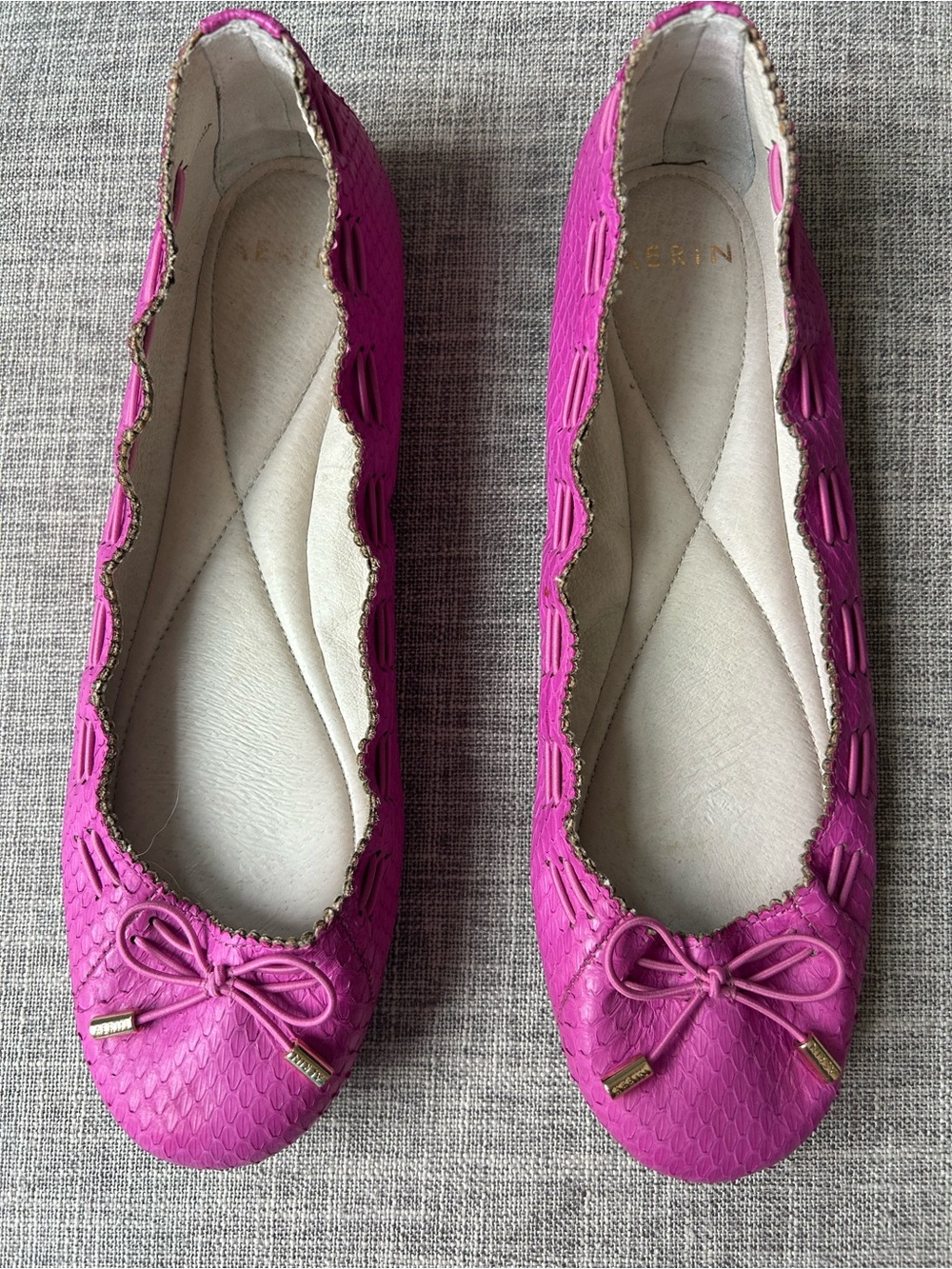 Aerin Irene Azalea waxes snake ballet flat